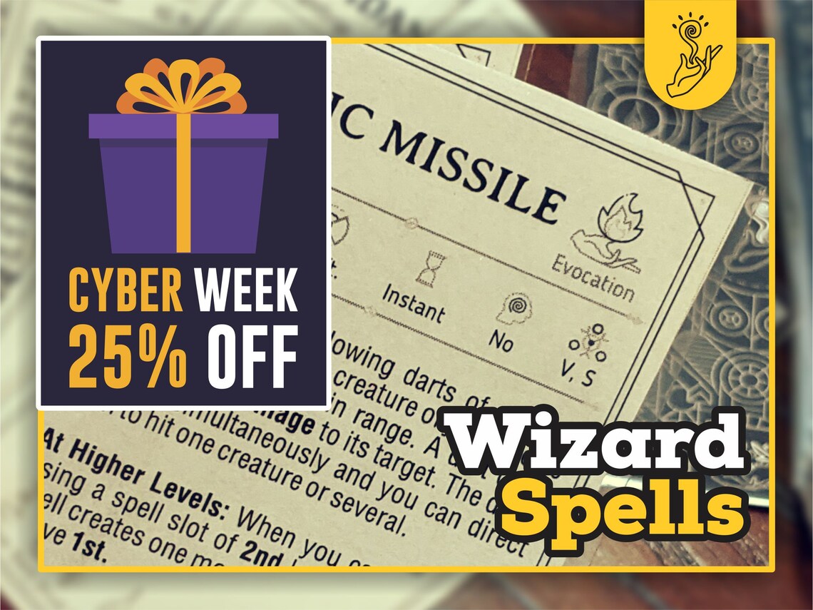 WIZARD Spell Cards for Dnd 5e Form Fillable Pdfs Included - Etsy