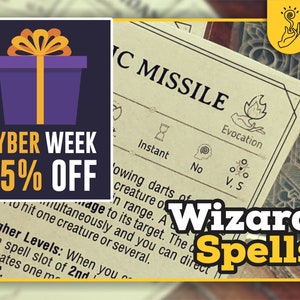 WIZARD Spell Cards for Dnd 5e Form Fillable Pdfs Included - Etsy
