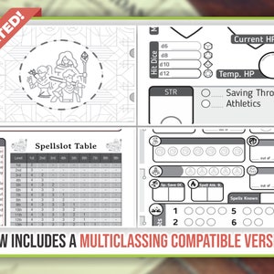 FIGHTER CHARACTER SHEET for Dnd 5e | Form Fillable Pdf | Dungeons and ...