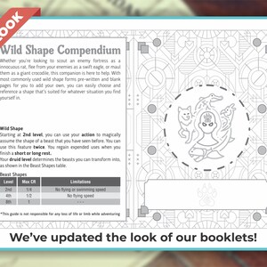 D D Wild Shape Forms 5e Printables