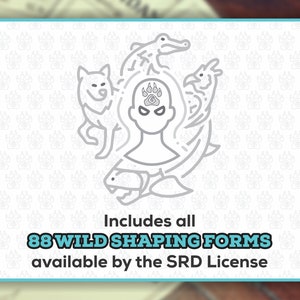 WILD SHAPE CARDS for the Druid Dnd 5e | Form Fillable Pdfs Included ...