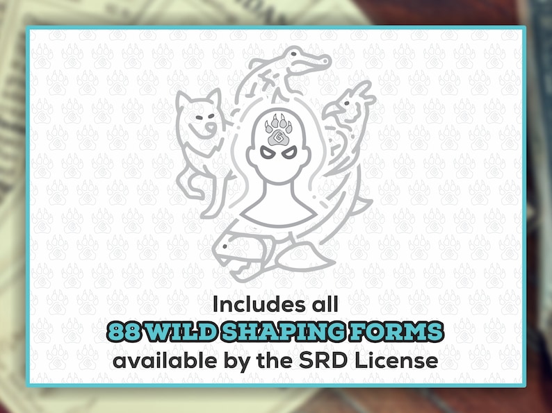 WILD SHAPE CARDS for the Druid Dnd 5e Form Fillable Pdfs - Etsy