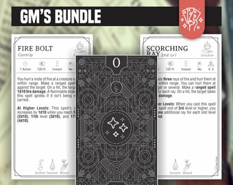 DnD 5e Spell Cards: GM's Full Spell Bundle (Form Fillable PDFs)