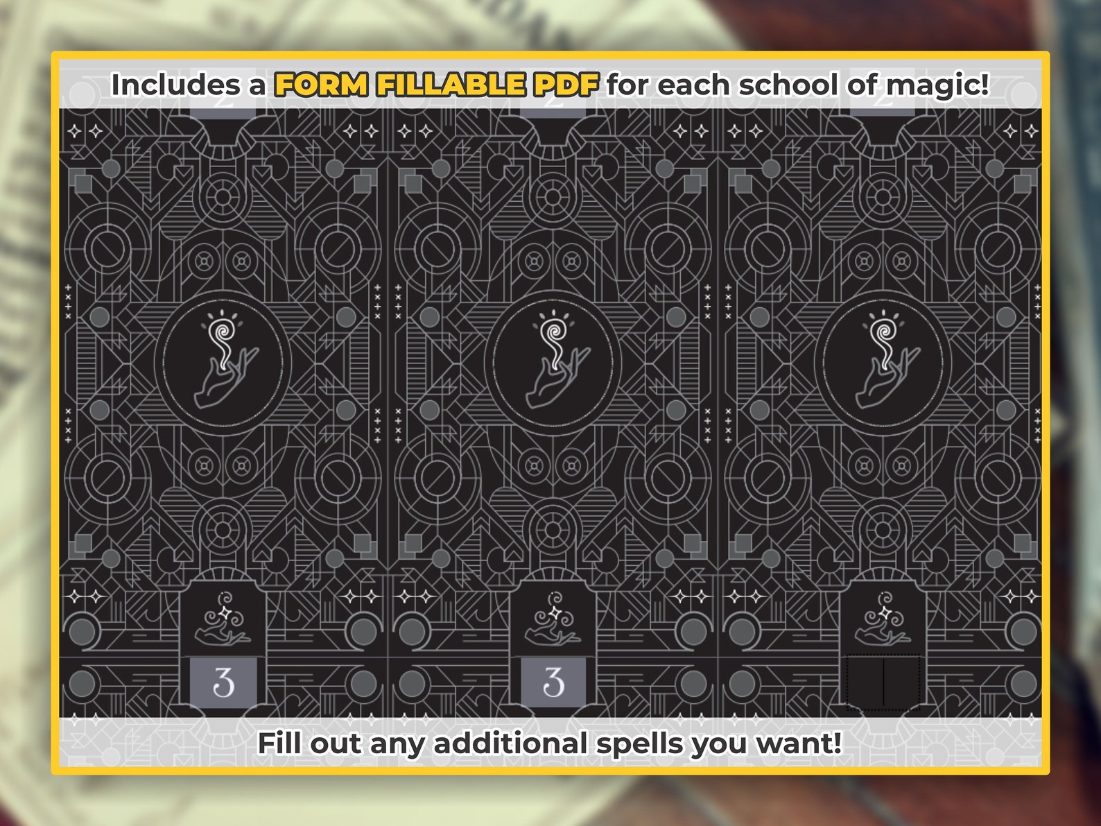 WIZARD Spell Cards for Dnd 5e Form Fillable Pdfs Included - Etsy