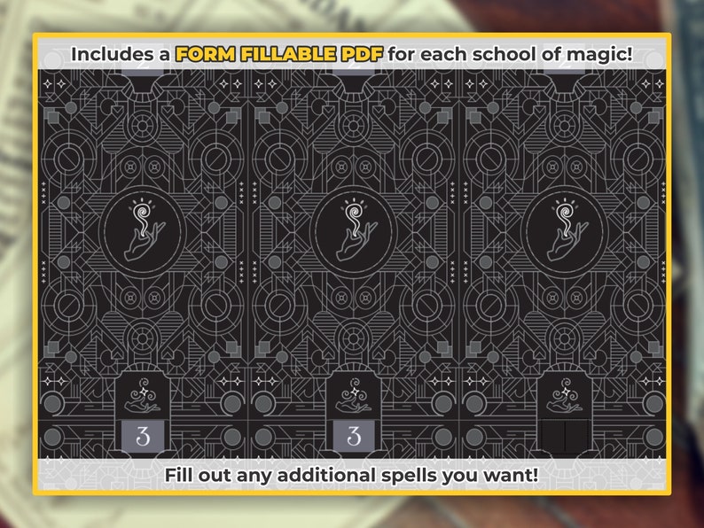 WIZARD Spell Cards for Dnd 5e Form Fillable Pdfs Included - Etsy