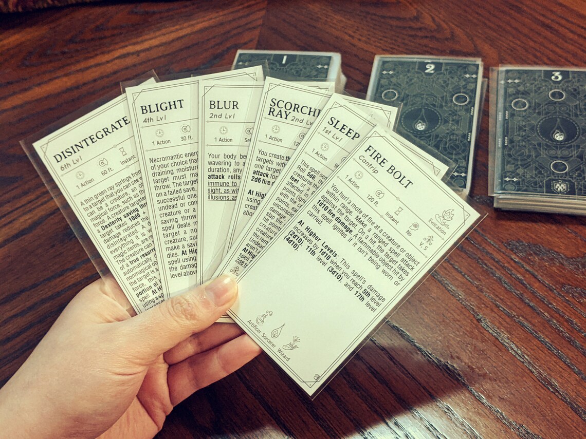 SORCERER Spell Cards for Dnd 5e Form Fillable Pdfs Included - Etsy