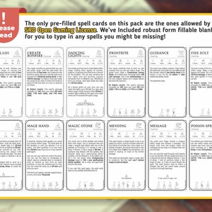 RANGER Spell Cards for Dnd 5e | Form Fillable Pdfs Included | Dungeons ...