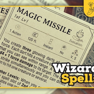 WIZARD Spell Cards for Dnd 5e Form Fillable Pdfs Included - Etsy