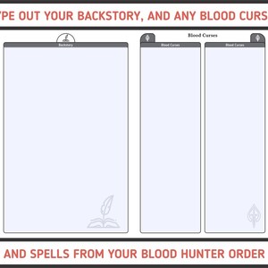 Blood Hunter CHARACTER SHEET for Dnd 5e Form Fillable PDF - Etsy