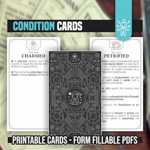 ZUSTAND KARTEN für DnD 5e | Ausfüllbare PDFs inklusive | Dungeons und Drachen | Dnd | Druckbare Karten