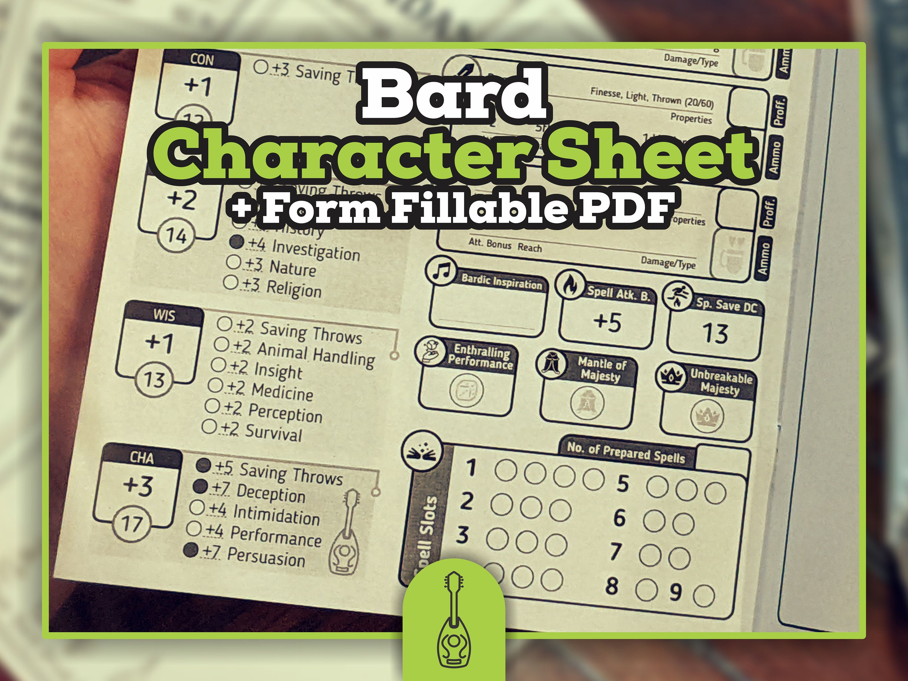 1. "Blue-haired bard" character concept - wide 3