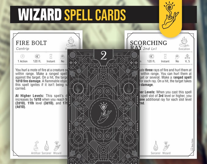 Dungeons &amp; Dragons Wizard Spell Deck - Etsy