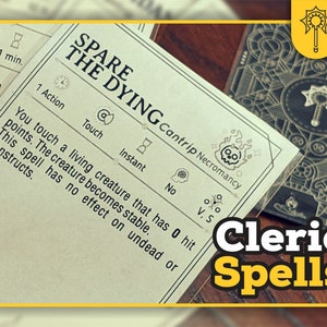 CLERIC Spell Cards for Dnd 5e Form Fillable Pdfs Included - Etsy