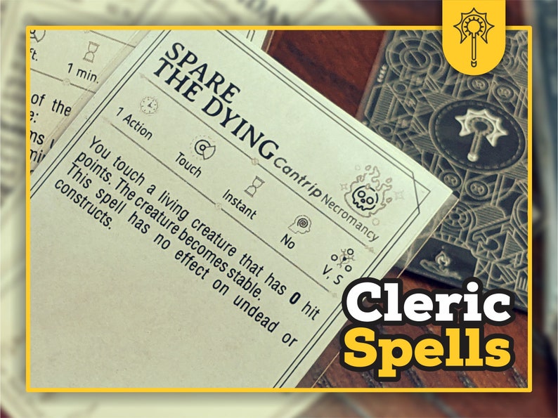 CLERIC Spell Cards for Dnd 5e Form Fillable Pdfs Included - Etsy