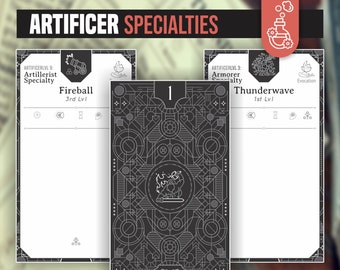 Artificer Specialty Cards for DnD 5e: Form Fillable (PDF)