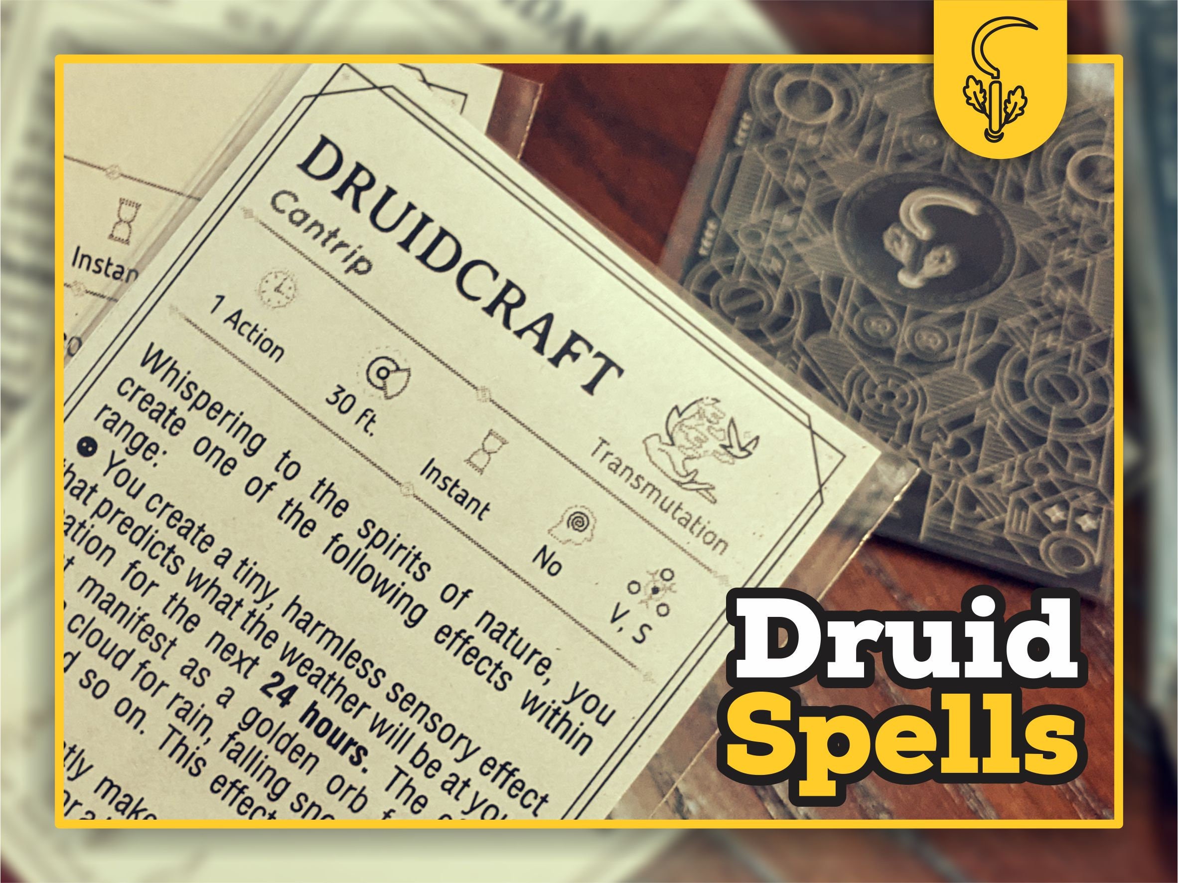 DRUID Spell Cards for Dnd 5e Form Fillable Pdfs Included Etsy Canada