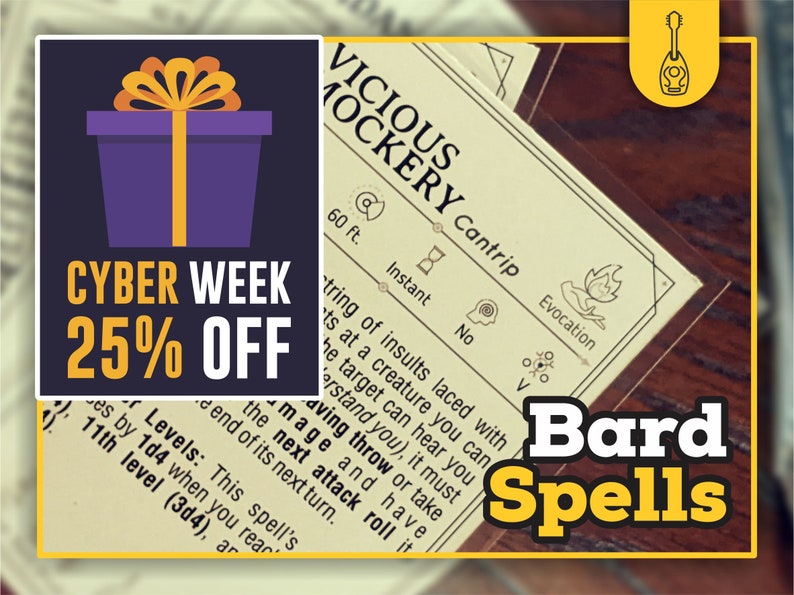 BARD Spell Cards for Dnd 5e Form Fillable Pdfs Included - Etsy