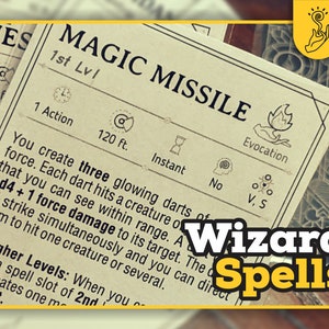 WIZARD Spell Cards for Dnd 5e Form Fillable Pdfs Included - Etsy UK