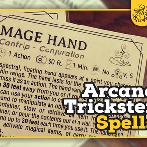 ARCANE TRICKSTER Spell Cards for Dnd 5e Form Fillable Pdfs | Etsy