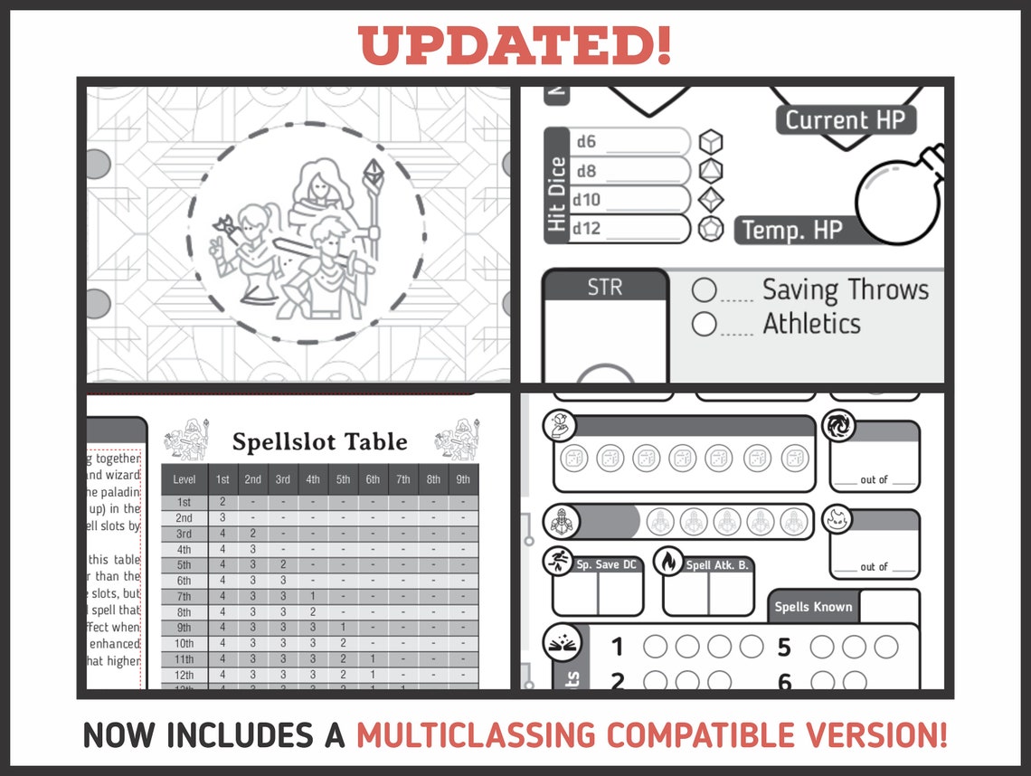 FIGHTER CHARACTER SHEET for Dnd 5e Form Fillable Pdf - Etsy