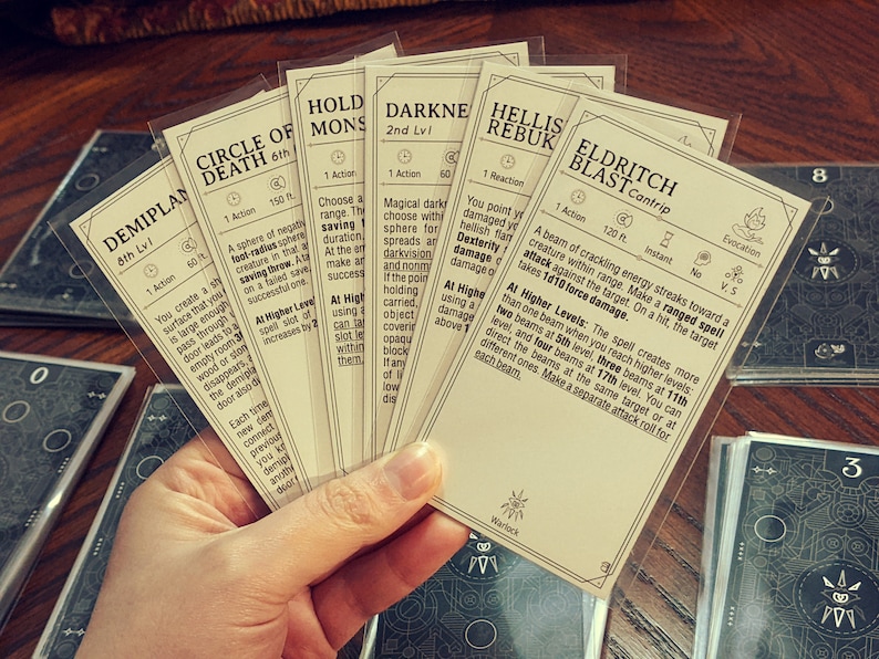 WARLOCK Spell Cards for Dnd 5e Form Fillable Pdfs Included Etsy Canada