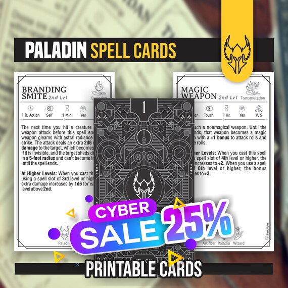 ARTIFICER Spell Cards For Dnd 5e Form Fillable Pdfs, 50 OFF