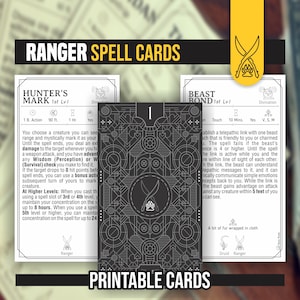 RANGER Zauberkarten für DnD 5e | Form Ausfüllbare PDFs enthalten | Dungeons and Dragons | D&D | Zauberhafte Zauberkarten
