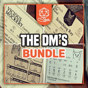 DE DM-BUNDEL voor DnD 5e | Kerkers en draken | D&D | Afdrukbare spreukkaarten | Afdrukbare karaktervellen |