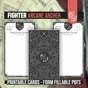 CARTÕES DE ARQUEIRO ARCANO para DnD 5e | PDFs preenchíveis de formulário incluídos | Masmorras e Dragões | D&D | Cartões para impressão