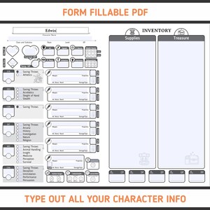 FIGHTER CHARACTER SHEET for Dnd 5e Form Fillable Pdf - Etsy
