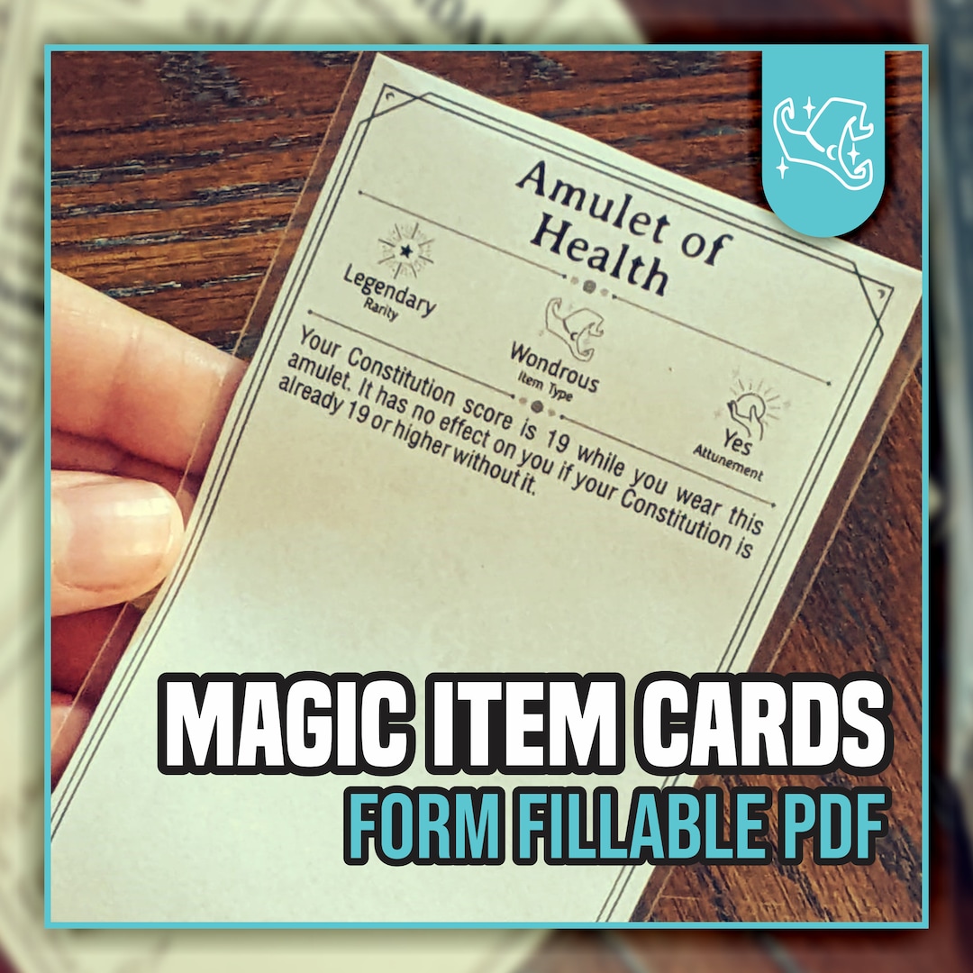 Dnd 5e Magic Item Printable