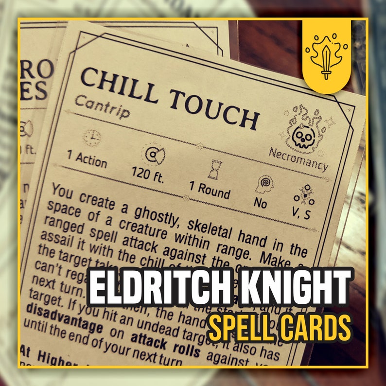 ELDRITCH KNIGHT Spell Cards for Dnd 5e Form Fillable Pdfs Etsy