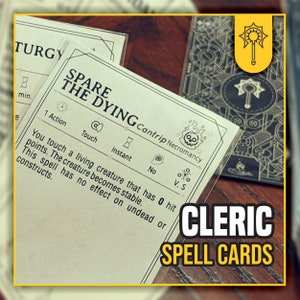 CLERIC Spell Cards for Dnd 5e Form Fillable Pdfs Included - Etsy