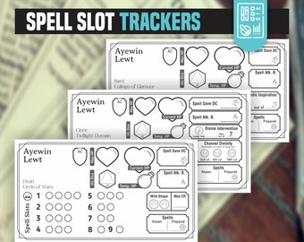 SPELL SLOT TRACKERS for All Classes for DnD 5e | Form Fillable PDFs Included | Dungeons and Dragons | D&D