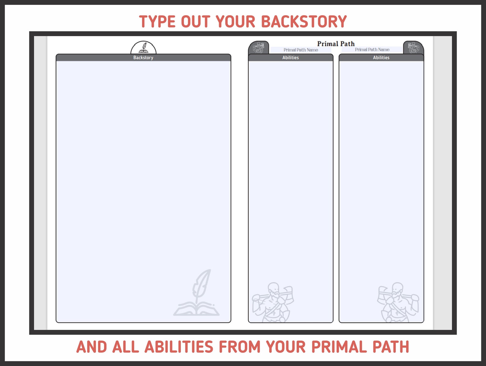 BARBARIAN CHARACTER SHEET for Dnd 5e Form Fillable Pdf - Etsy