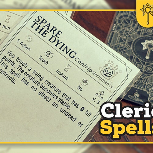 CLERIC Spell Cards for Dnd 5e Form Fillable Pdfs Included Etsy Canada