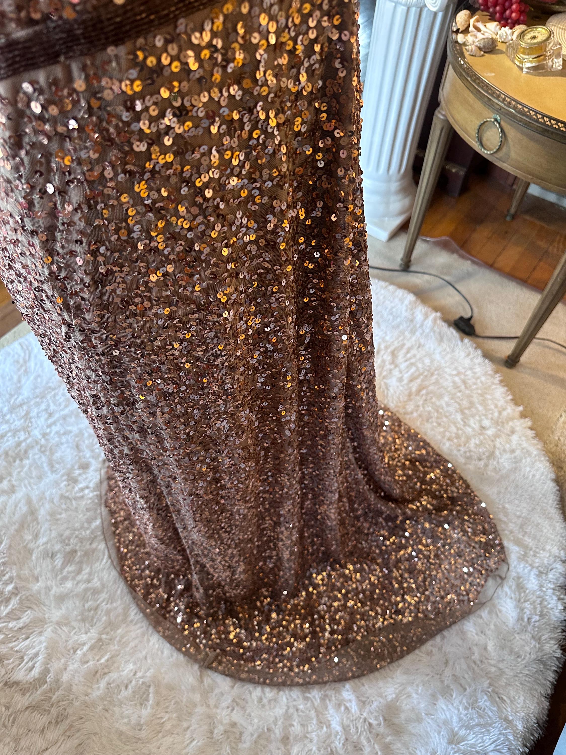 mac duggal rose gold sequin dress Mac Duggal main image 0