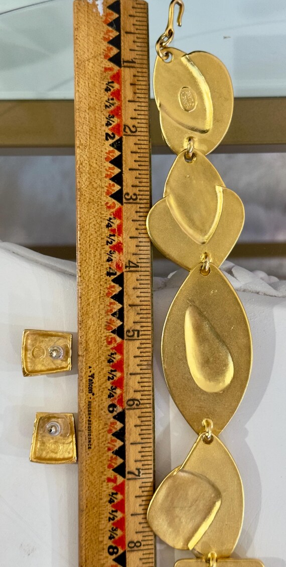 Vintage Kenneth Jay Lane Gold Geometric Necklace … - image 11