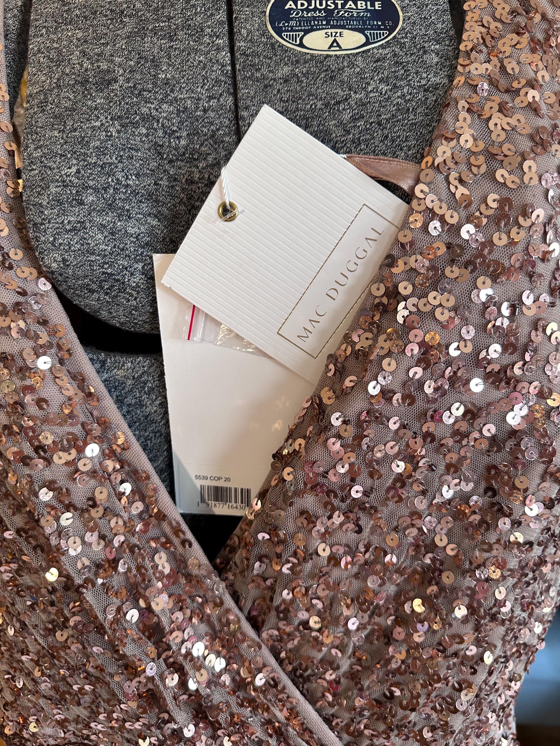 Designer Mac Duggal Rose Gold Sequin/beaded Evening Gown. - Etsy