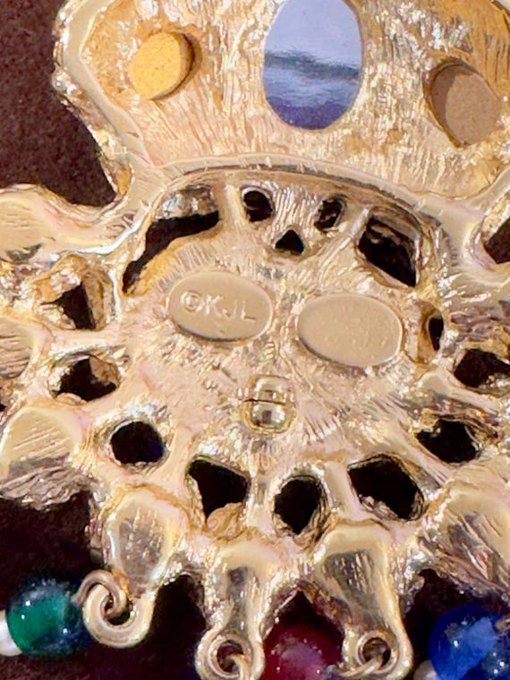 Vintage Kenneth Jay Lane Brooch: Regal Rhinestone… - image 6
