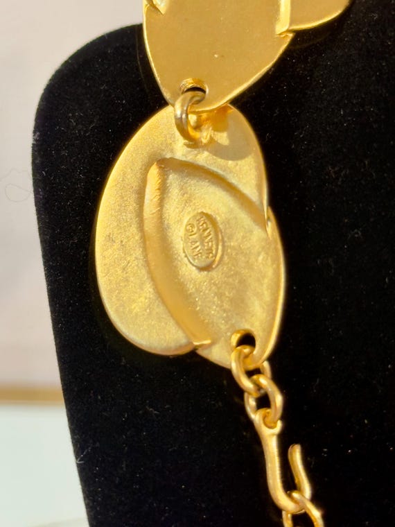 Vintage Kenneth Jay Lane Gold Geometric Necklace … - image 5