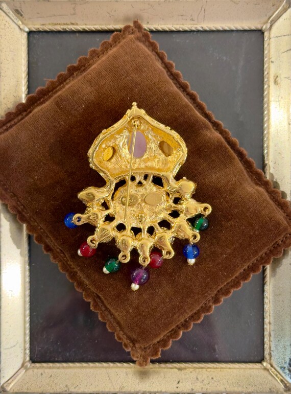 Vintage Kenneth Jay Lane Brooch: Regal Rhinestone… - image 4