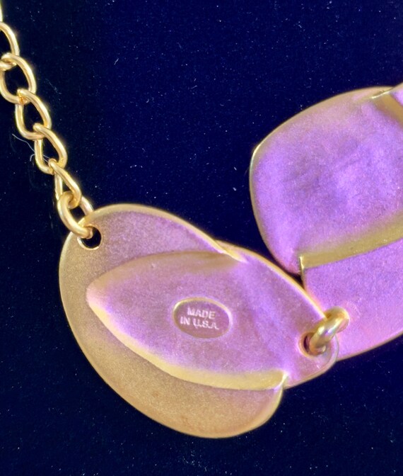 Vintage Kenneth Jay Lane Gold Geometric Necklace … - image 6