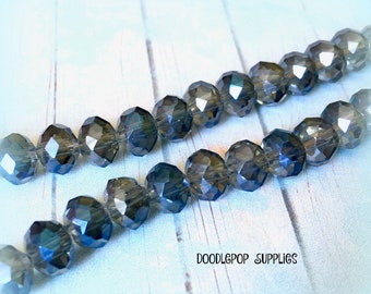 100X Blue Bicone Bead Pieces Jewellery Making Beads 8mm Crystal Resin Faceted