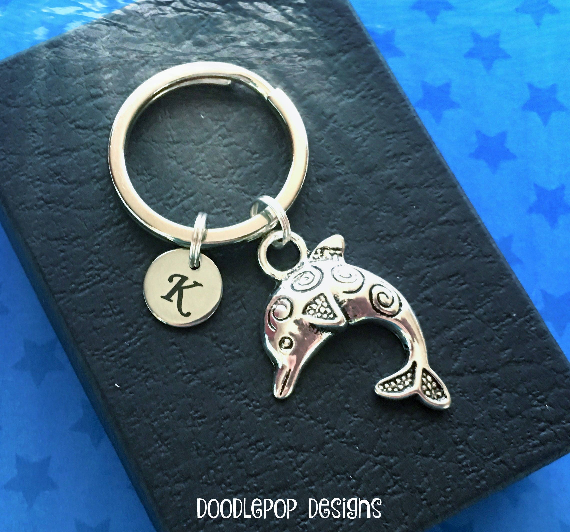Personalised dolphin keychain Dolphin keyring Scuba diving