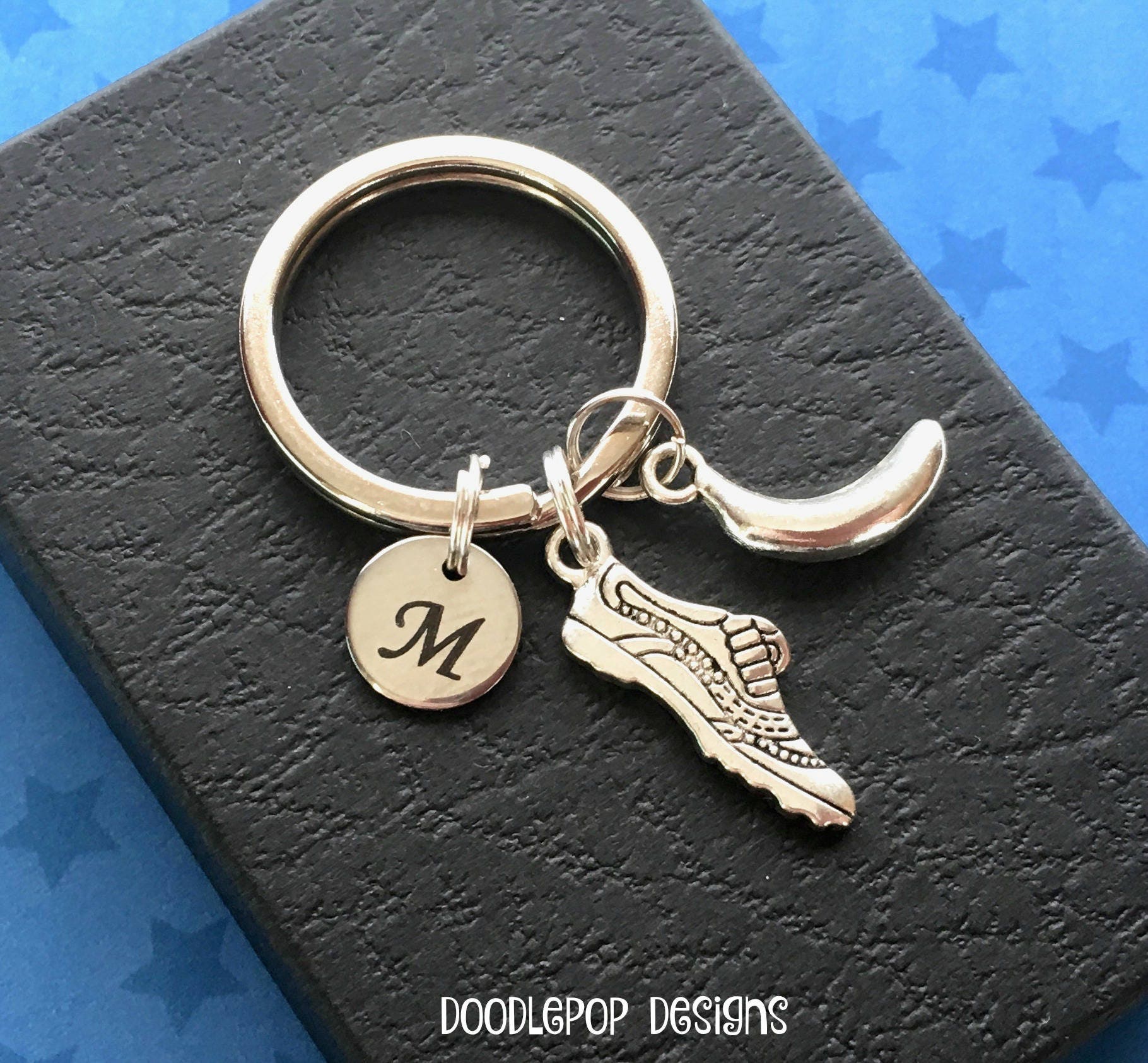 Running shoe keyring Personalised running shoe keychain Etsy