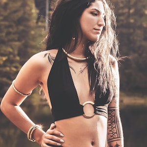 Boho Crop Top • Halter Top • Sleeveless Tank Top for Women • Women&#39;s Bohemian Clothing • FREYA Top