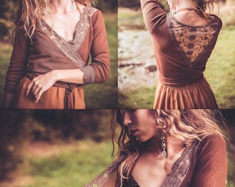 Boho wikkeltop >> Romantische bolero - vintage vest // Boho chic