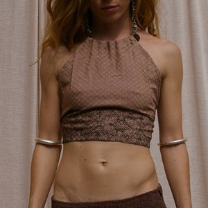 Bohemian summer Top Shipibo print - Tribal crop top festival