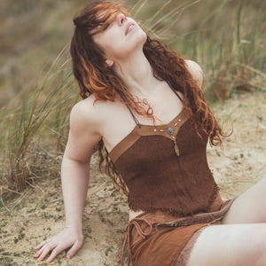 Tribal tank top, in rustic cotton, for festival or indigenous inspired outfit - WALKYRIE Top